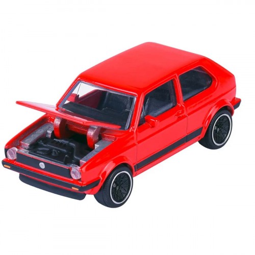 Action Figures Miniatura Majorette Premium Cars VW Volkswagen Golf MK1 c/ Card1/64 Metal Vermelho - Volkswagen - #