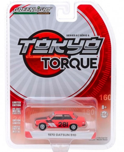 Action Figures Greenlight Car 1/64 Tokyo Torque Datsun 510 1970 47040-a 281-Greenlight-