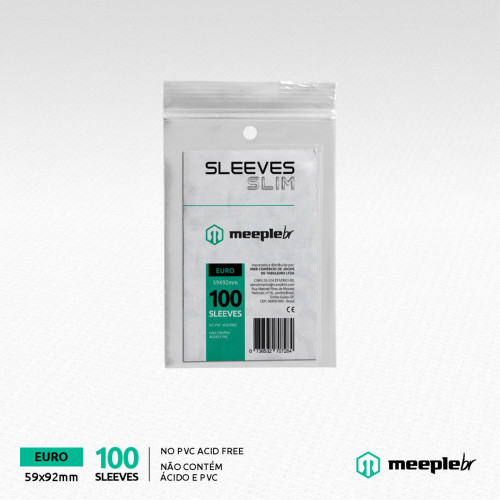 Sleeves MeepleBR SLIM - EURO (59x92mm)- -