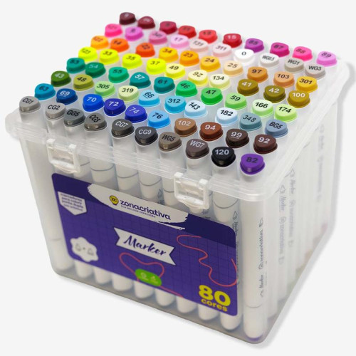Kit Canetas Ponta Dupla Para Colorir 80un – Oficial Zona Criativa   # - Produto Original