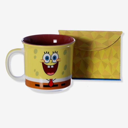 Caneca Tom Bob Esponja Cerâmica 350ml   # - Produto Original