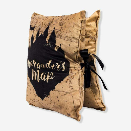 ALMOFADA FORMATO FIBRA CARTA LAÇO 30X30CM MARAUDERS MAP   # - Produto Original
