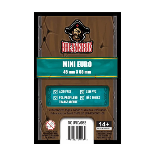 Sleeve Mini Euro (45 x 68mm) - Bucaneiros   # - Produto Original