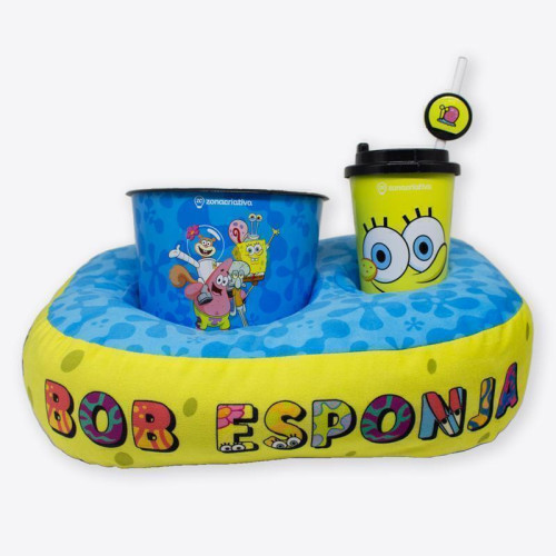 Kit Balde Pipoca Infantil - Bob Esponja- -