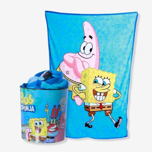 Kit Balde de Pipoca e Manta Bob Esponja- -
