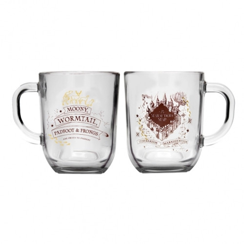 Caneca De Vidro Harry Potter  300ml | Mapa Do Maroto Harry Potter # - Produto Original