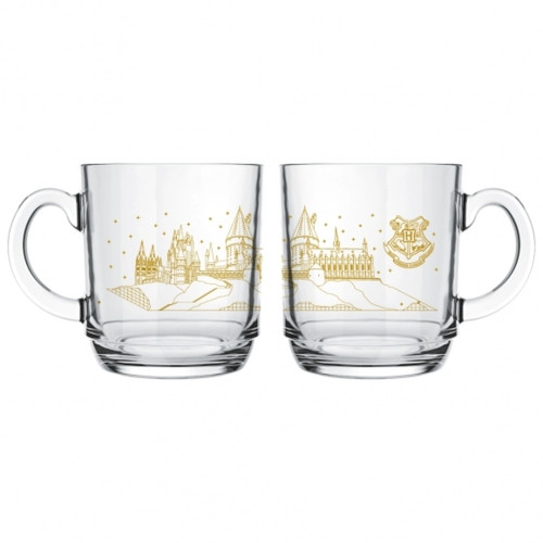 Caneca De Vidro Harry Potter 300ml | Hogwarts Harry Potter # - Produto Original