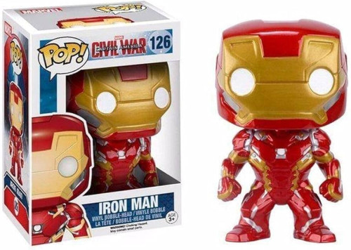 Funko Pop ! Captain America Civil War Homem De Ferro 126 Guerra Civil #126 - Produto Original