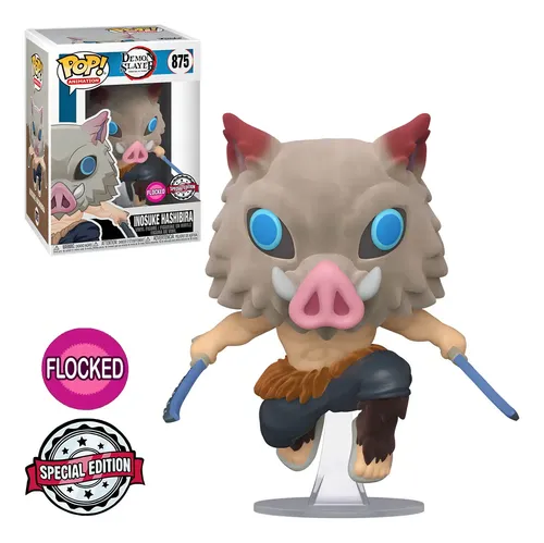 Funko Pop! Inosuke Hashibira - Flocked - Demon Slayer - #875 Funko POP! # - Produto Original