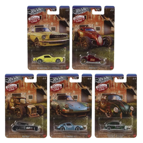 Kit 5/5 Hot Wheels Silver Series Vintage Club HRT81 1:64   # - Produto Original