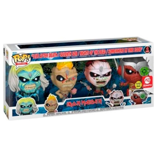 Kit 4 Bonecos Funko Pop! Iron Maiden - Brilha no Escuro- -