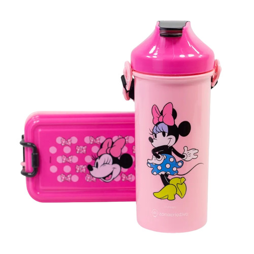 Kit Minnie Lancheira Personagem Kit Escolar Minnie Com Copo   # - Produto Original
