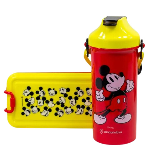 Kit Mickey Lancheira Personagem Kit Escolar Mickey Com Copo   # - Produto Original