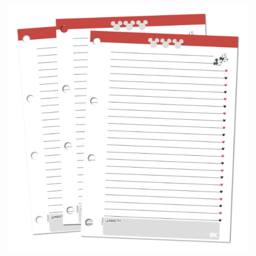 Refil Para Fichário Mickey/Minnie Folha De Fichário Decorada   # - Produto Original