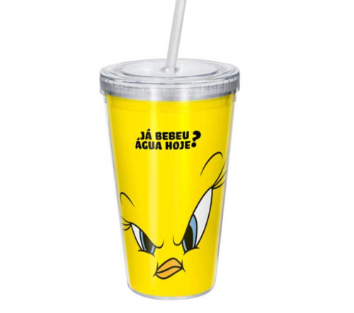 Copo Piu Piu Looney Tunes Copo Canudo Piu Piu Looney Tunes   # - Produto Original