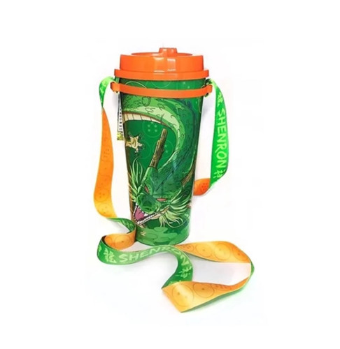 Copo Dragon Ball Z Shen-Long Copo com Tampa Canudo e Cordão   # - Produto Original