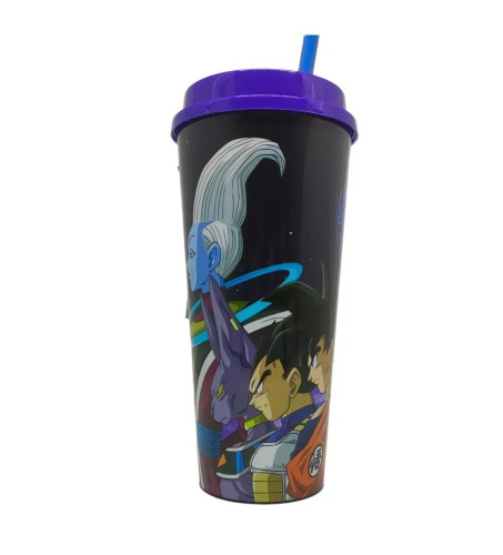 Copo Dragon Ball Super Copo com Tampa, Canudo e Cordão   # - Produto Original