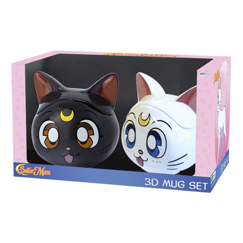 Kit Canecas Importadas Abystyle 3d Mug Set - Luna & Artemis-Sailor Moon-