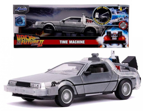 Action Figures Miniatura De Volta Para o Futuro II Carro Delorean Time Machine com Luz escala 1:24  Jada-Back To The Future-