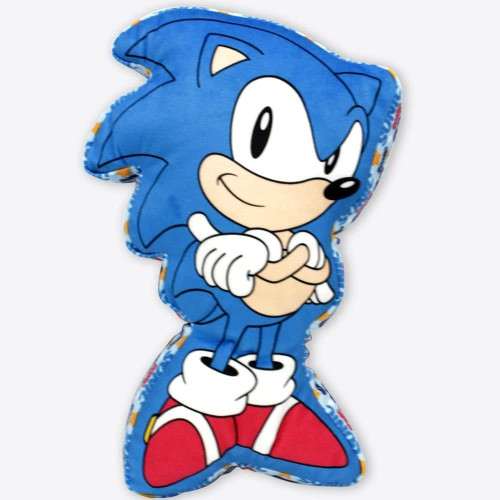 Almofada Em Veludo Sonic The Hedgehog Gotta Go Fast-Sonic The Hedgehog-