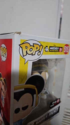 Amassado - Funko Pop 515 - Gamer Mickey - Veja Descrição - Disney - #515