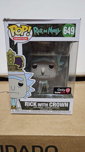 Amassado - Funko Pop 649 - Rick with Crown - Veja Descrição-Rick And Morty-649