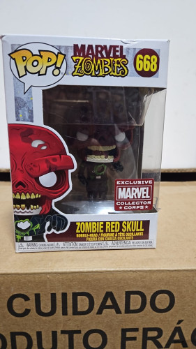 Amassado - Funko Pop 668 - Zombie Red Skull - Veja Descrição-Marvel-668