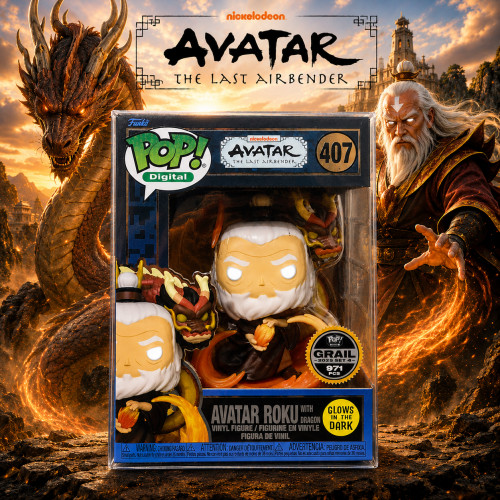 Avatar Roku With Dragon 971 Unidades Grail 6 Polegadas Glows In The Dark Digital Nft Avatar The Last Airbender ### #407 - Produto Original