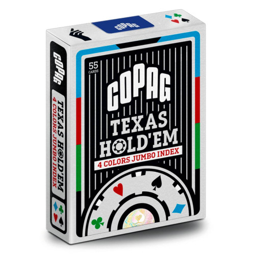 BARALHO DE POKER TEXAS HOLD’EM NAIPE 4 CORES VERSO PRETO CARTAS COPAG JOGO POKER-Jogo De Tabuleiro-