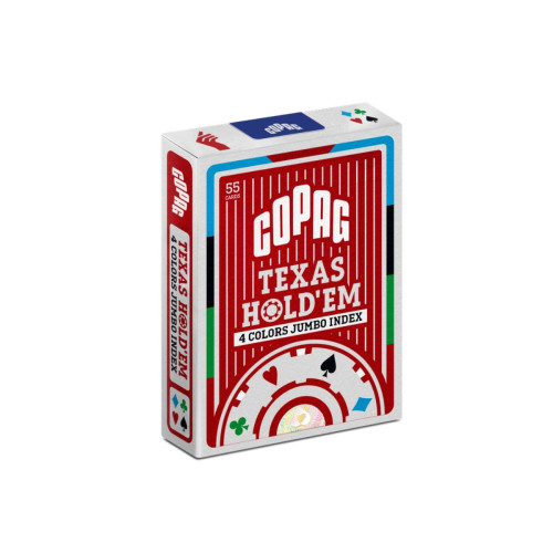 BARALHO DE POKER TEXAS HOLD’EM NAIPE 4 CORES VERSO VERMELHO CARTAS COPAG JOGO POKER-Jogo De Tabuleiro-