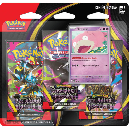 Blister Triplo PokÉmon Me05 EscuridÃo Absoluta Slowpoke Copag 19 Cartas-Pokemon Estampas Ilustradas-