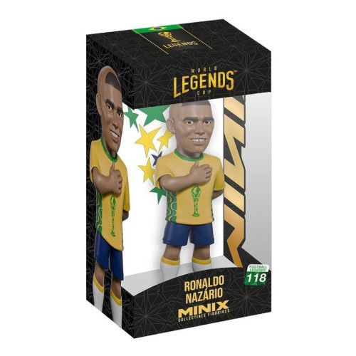 Boneco Colecionavel Ronaldo Fenomeno 118 - Lenda Copa Do Mundo - Brasil MINIX # - Produto Original