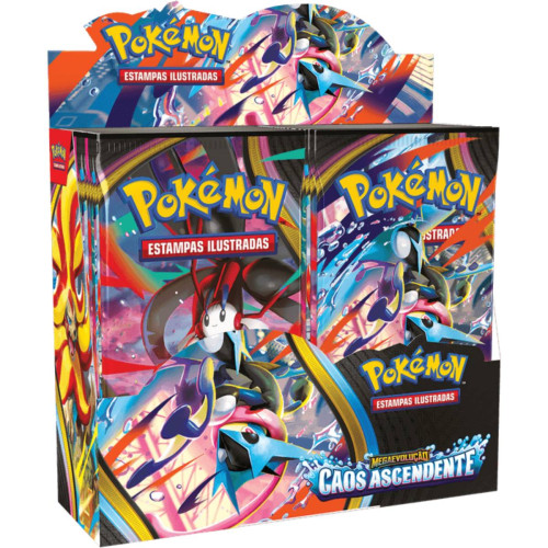 Box Display PokÉmon Tcg Me04 Caos Ascendente - 216 Cartas Copag-Pokemon Estampas Ilustradas-
