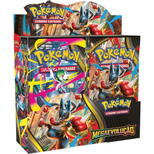 BOX DISPLAY POKÉMON TCG MEGAEVOLUÇÃO 1 - 216 CARTAS + 1 PROMOCIONAL COPAG-Pokemon Estampas Ilustradas-