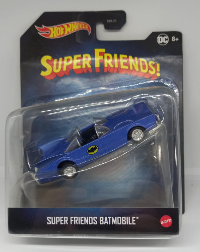 Action Figures Batmóvel Azul-  Blue Batmobile-super Friends -super Amigos- Escala 1:50 HOTWHEELS # - Produto Original