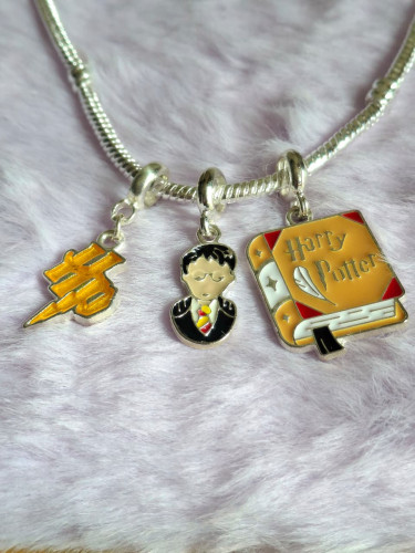 Berloques Harry Potter Kit com 3 Banhados à Prata 925-Harry Potter-