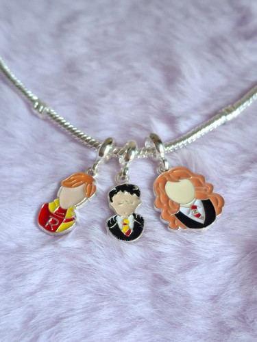 Berloques Harry Potter Kit com 3 Banhados à Prata 925-Harry Potter-