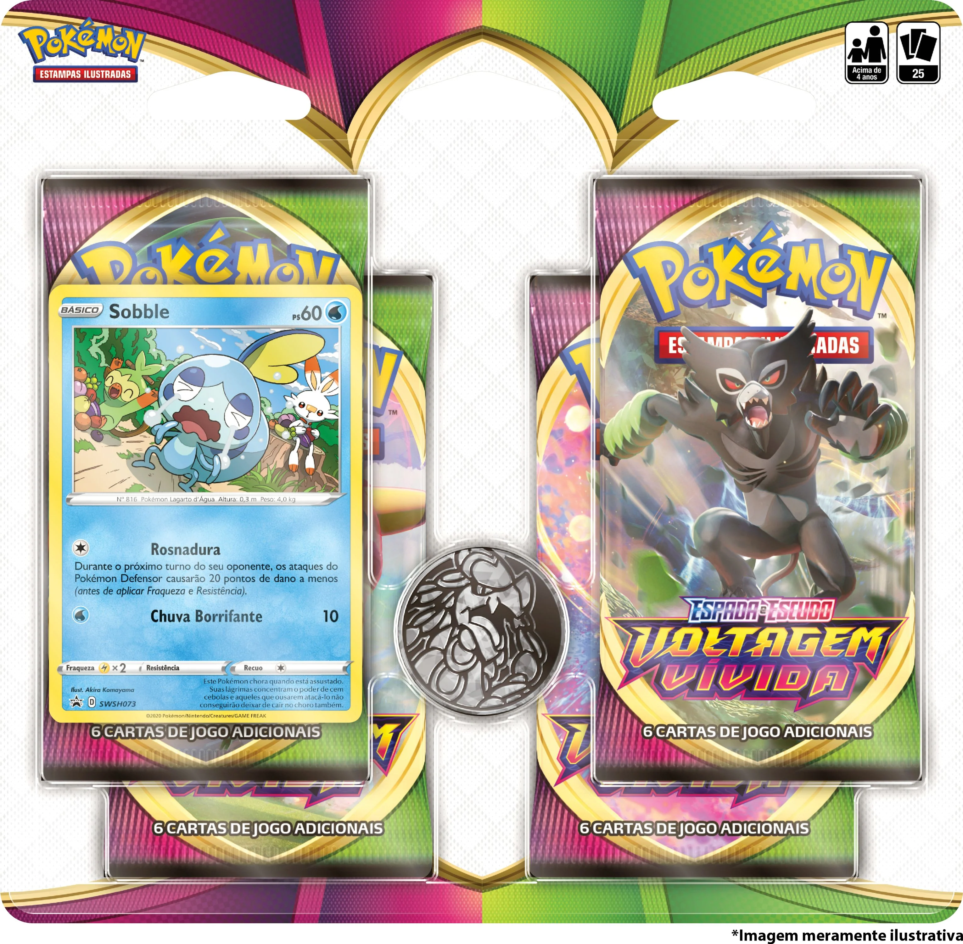 Blister Quadruplo Espada Escudo Voltagem Vivida EE04 - Sobble-Pokemon-