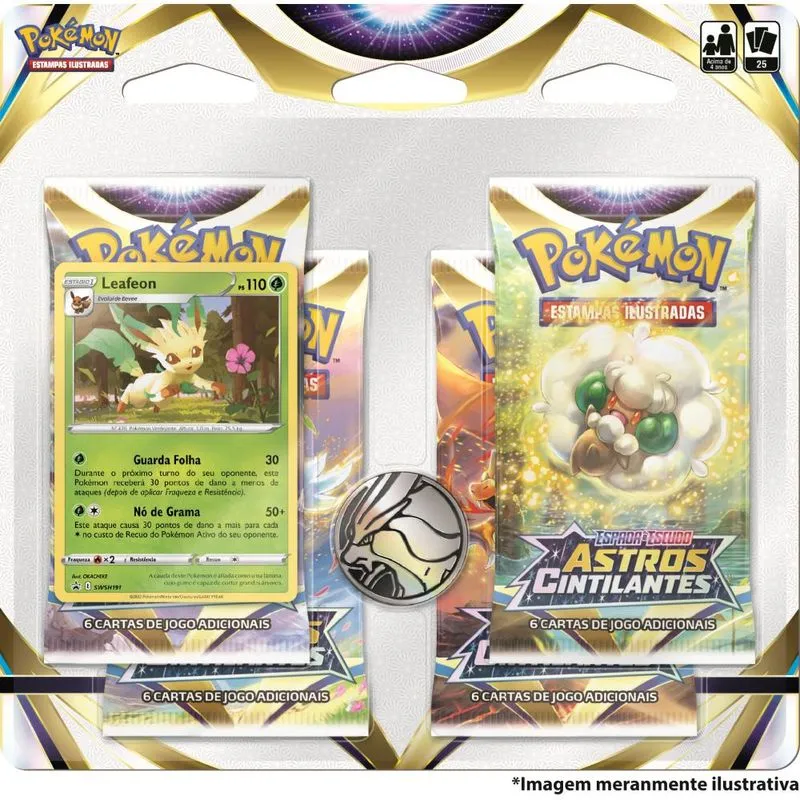 Blister Quadruplo Espada e Escudo Astros Cintilantes EE09 - Leafeon-Pokemon-