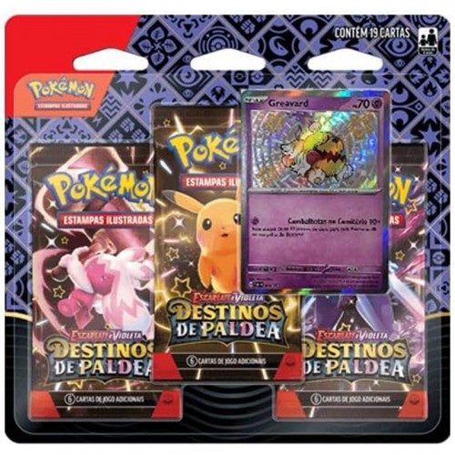 Blister Triplo Pokemon Escarlate e Violeta Destinos de Paldea Greavard 19 Cartas Copag - Pokemon Estampas Ilustradas - #