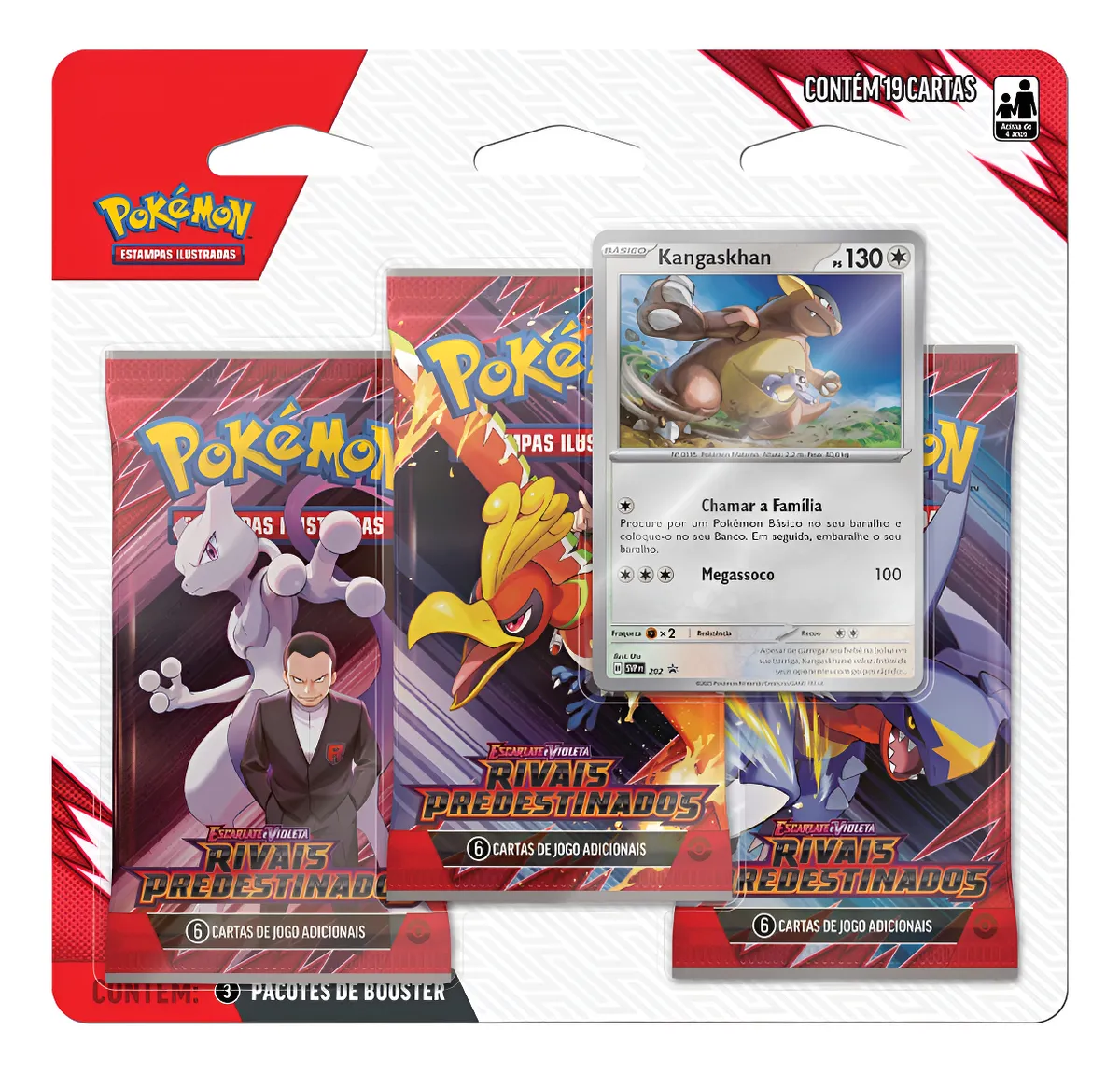 Blister Triplo Pokémon Rivais Predestinados Kangaskhan = 19 Cartas-Pokemon TCG-