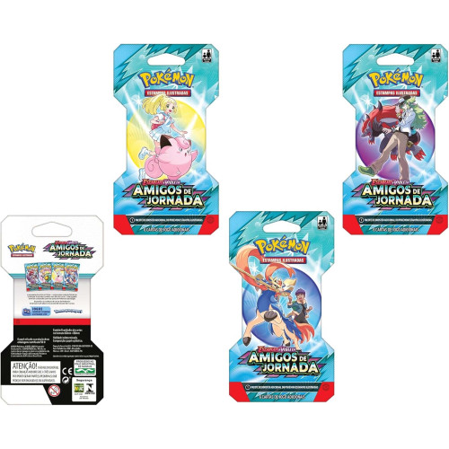 Blister Unitario Pokemon Escarlate e Violeta 9 Amigos da Jornada 6 Cartas Copag-Pokemon Estampas Ilustradas-