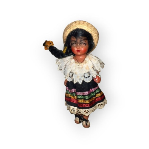 Boneca Importada Roupa Tradicional 13cm Vintage Retrô Artesanal # - Produto Original
