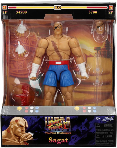 Boneco Articulável Ultra Street Fighter 2 The Final Challengers Sagat Action Figure Jada - Ultra Street Fighter II The Final Challengers - #