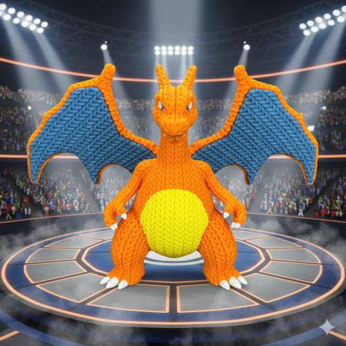 Boneco Charizard Crochê 3D Pokemon # - Produto Original