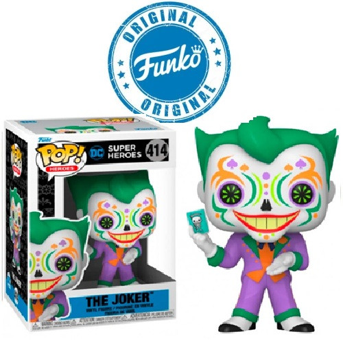 Boneco DC Super Heroes The Joker Dia De Los Muertos Pop Funko 414-DC Super Heroes-414
