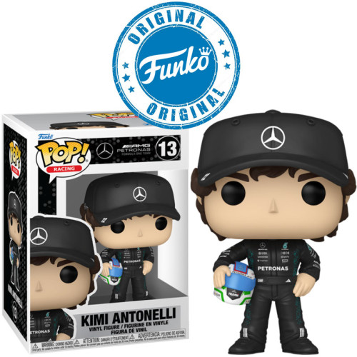 Boneco Formula 1 Mercedes AMG Petronas Kimi Antonelli Pop Funko 13-AMG Petronas Mercedes-13