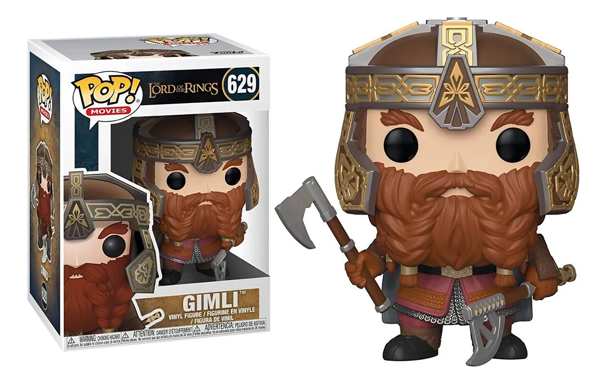 Boneco Funko Pop Movies Gimli O Senhor Dos Anéis #629 Lord Of The Rings #629 - Produto Original