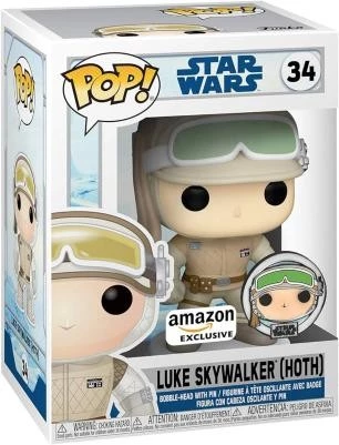 Funko Pop Luke Skywalker 34 Star Wars Amazon Exclusive With Pin - Star Wars  #34