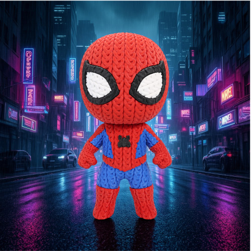Boneco Homem Aranha Crochê 3D-Marvel-
